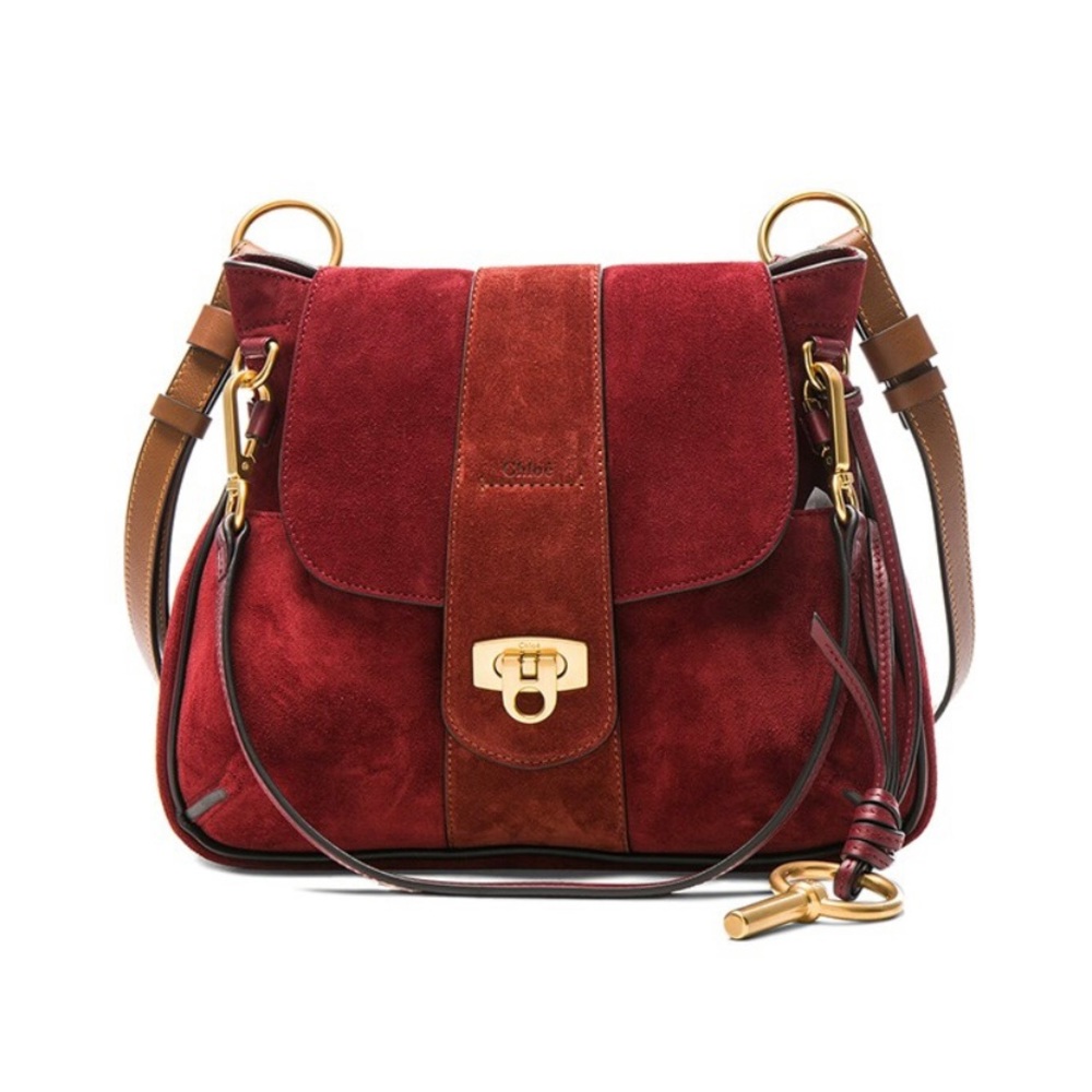 CHLOE Small Lexa Suede Shoulder Bag
